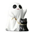 thumbnail image 1 of Halloween Ghost Dog Statue - Cute White Ghost Walking Dog Figurine, Spooky Resin Decor for Tabletop, Shelf & Mantel - Unique Halloween Decorations for Home & Office, 1 of 5