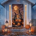 thumbnail image 1 of Halloween Ghost Door Cover, Easy to Hang Halloween Door Curtain, Halloween Wall Door Decoration for Party, Spooky Ghost Hanging Decor for Indoor Outdoor Holiday, 35 X 72 in, C, 1 of 7