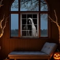 thumbnail image 1 of Halloween Ghost Door Curtain, Spooky Woman Window Decoration for Haunted House and Party, Scary Polyester Hanging Backdrop for Doorway, Porch, or Wall, Reusable Halloween Decor, 1 of 7