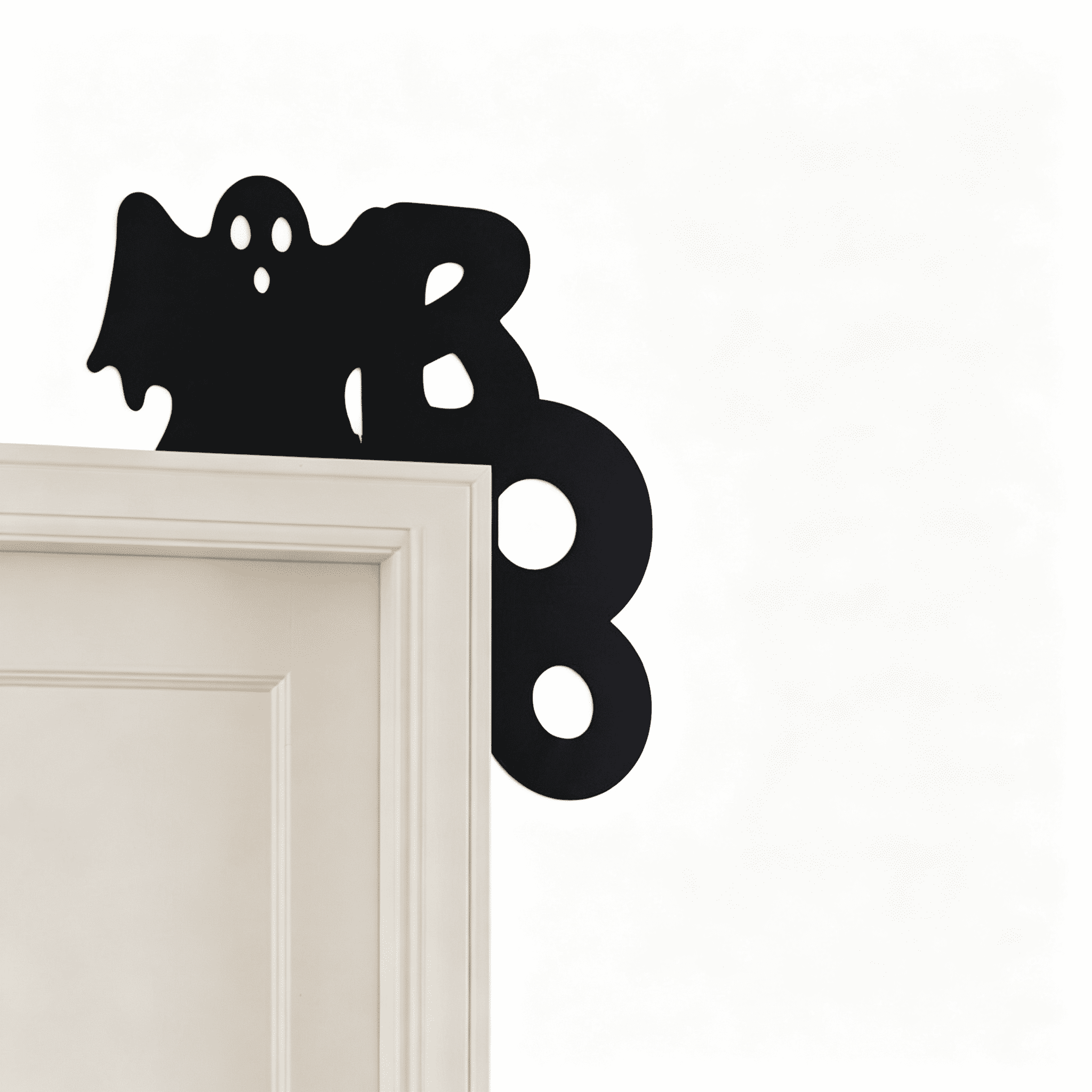 Halloween Ghost Door Hanging Sign, Gothic Farmhouse Wall Decor for Front Door, Dorm Room, Haunted House and Family Party