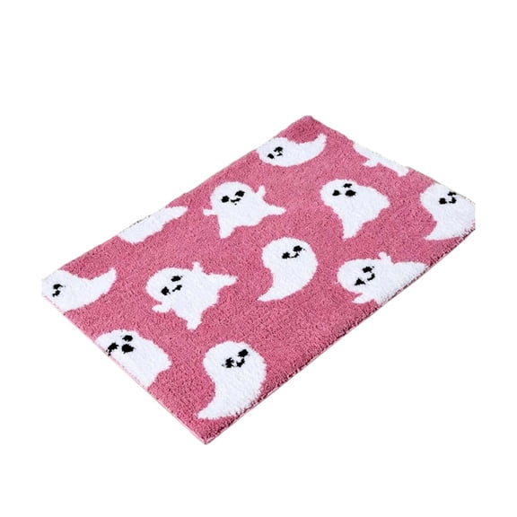 Halloween Ghost Doormat 24x16 in, Decorative Low Profile Front Door Mat Anti Slip Entryway Rug for Indoor Outdoor Home Decor