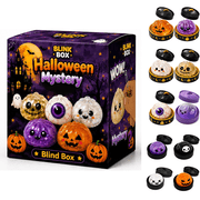 Halloween Ghost Dumpling Squishy, Dumplings Squishies with Steamer Stress Balls, Stretchy Clear Gel Fidget Sensory Toy, Halloween Birthday Holiday Desk Gift for Kids Adults A11 Random-1PCS