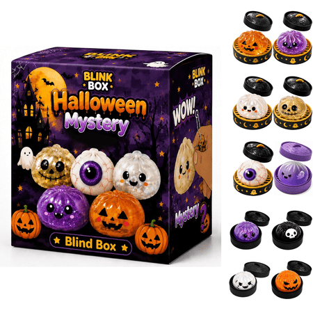 Halloween Ghost Dumpling Squishy, Dumplings Squishies with Steamer Stress Balls, Stretchy Clear Gel Fidget Sensory Toy, Halloween Birthday Holiday Desk Gift for Kids Adults A11 Random-1PCS