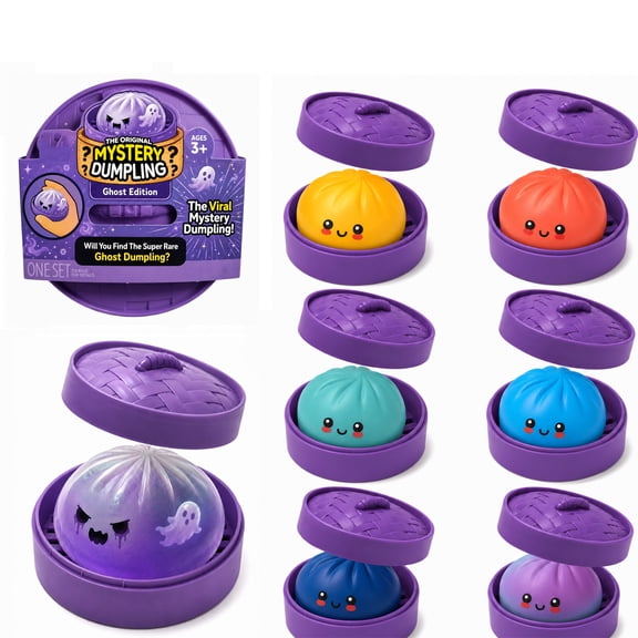 Halloween Ghost Dumpling Squishy with Steamer Box Party Favors for Birthday Gifts(Random One)