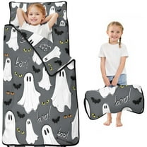 Halloween Ghost Eyes Pattern Toddler Nap Mats for Kids Preschool,50"x20" Sleeping Mat Bag or Kids,Toddler Sleeping Bag,Toddler Nap Mat or Daycare