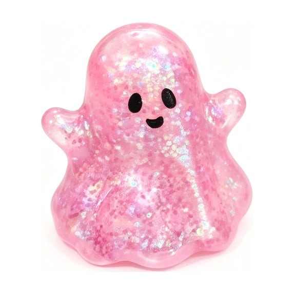 Halloween Ghost Fidget Toy Slow Rising Stress Relief Pinch Toy Pink Soft Elastic Squeeze Fidget Cute Spooky Desk Decor Anxiety Calming Gift