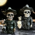 thumbnail image 1 of Halloween Ghost Figurine Ghost Decor Halloween Hat Skull Ghost Decoration Statue Ornament Ghost Festival Resin Handicraft Ornament Halloween Decoration for Gift Props Tabletop Home Decor, 1 of 6