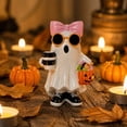 thumbnail image 1 of Halloween Ghost Figurine, Ghost Girl with Pink Bow & Hot Drink, Funny Ghost Statue Halloween Decor for Gift, Cute Spooky Tabletop Ornament for Home, Mantle, Desk & Party Decoration, 1 of 7