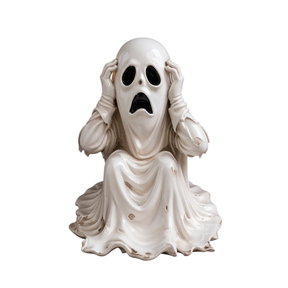 Halloween Ghost Figurine, Spooky Screaming Ghost Statue, Halloween Decorations Indoor, Halloween Decor for Porch Party Mantel, Mini Resin Ghost Figurines Home Accent