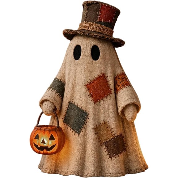 Halloween Ghost Figurine Vintage Hand Painted Spooky Table Decor For Desktop Office Home Porch