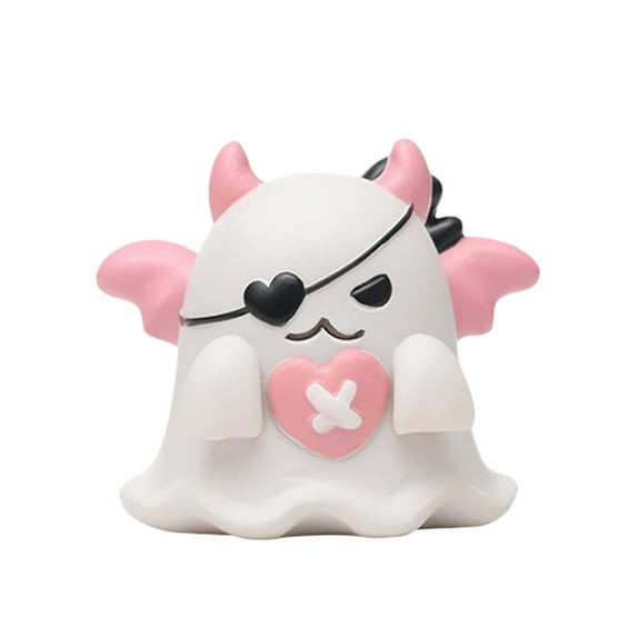 Halloween Ghost Figurines Decor - Cute Mini Resin Ghost Statues with Pumpkins for Home, Desk, Shelf & Party Decorations, Spooky Fun Halloween Decor