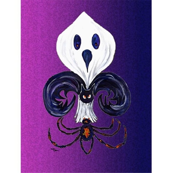 Halloween Ghost Fleur de lis Flag Canvas House Size