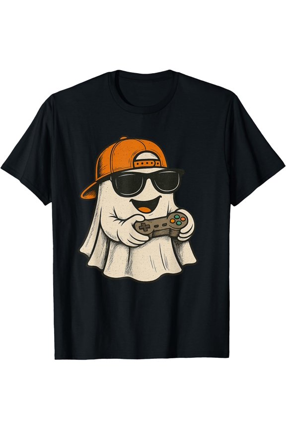 Halloween Ghost Gamer Scary Gaming Modern Version T-Shirt , Vintage T-Shirt