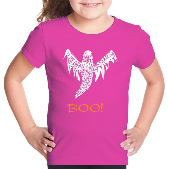 Halloween Ghost - Girl's Word Art T-Shirt