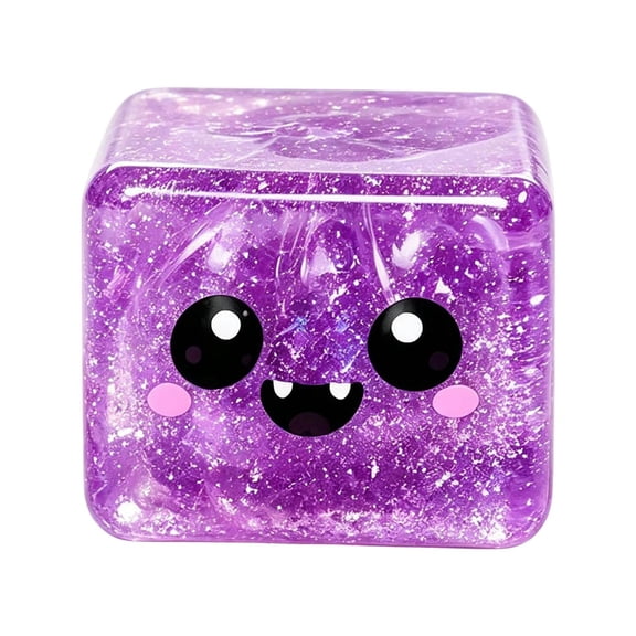 Halloween Ghost Glitter Squishy Cubes, Slow Rising Stress Ball Sensory Fidget Toys, Multi-Color Halloween Squishies for Adults Kids, Cute Ghost & Pumpkin Themed Halloween Squishy Squeeze Toy