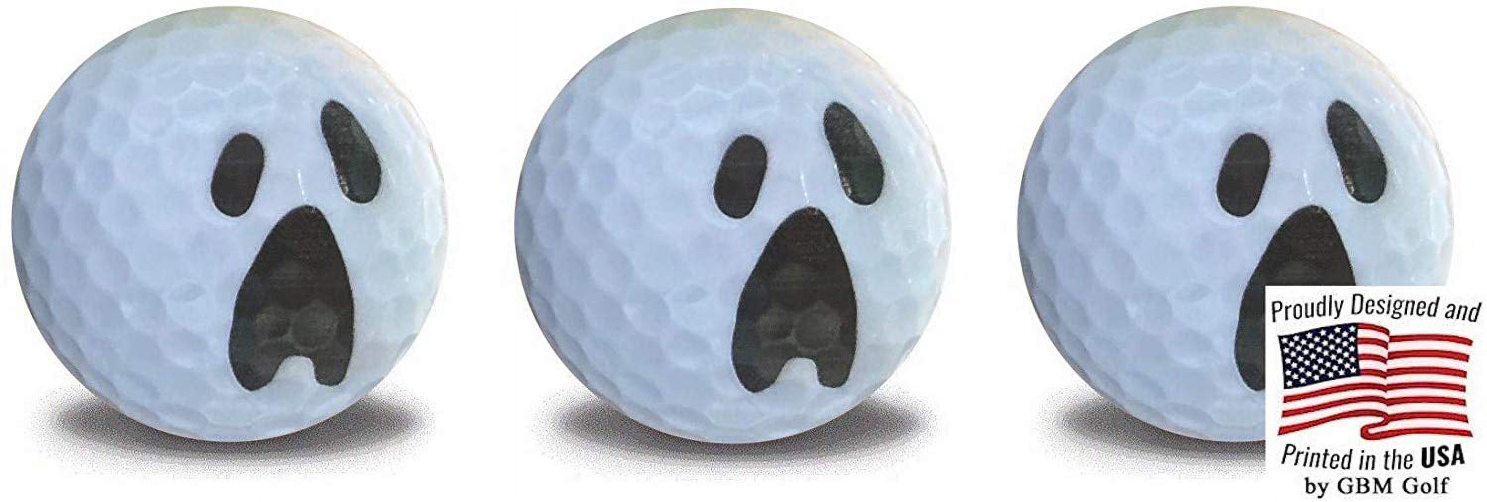 Halloween Ghost Golf Balls 3 Ball pack Frightening Novelty Print
