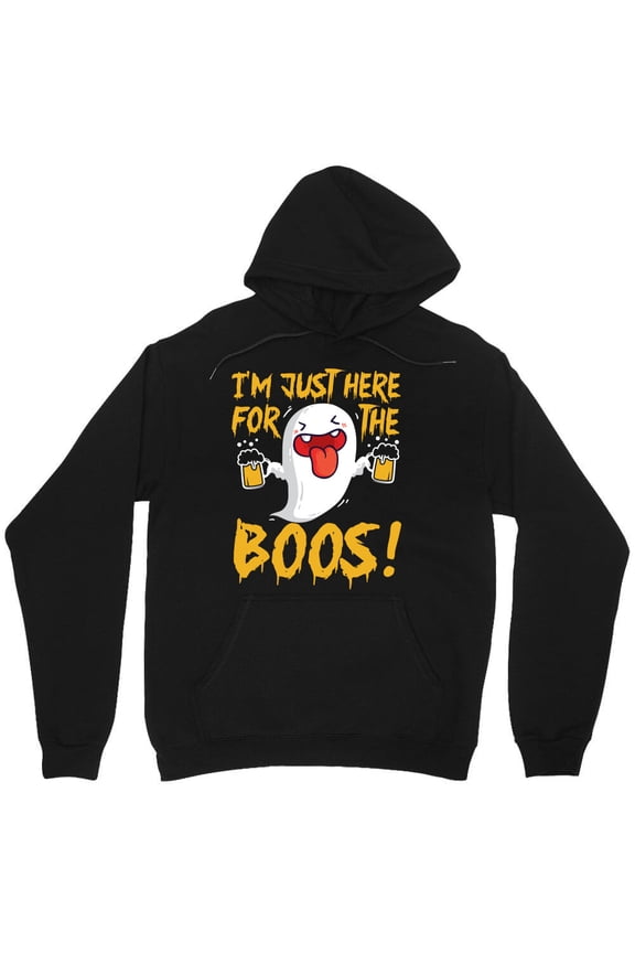 Halloween Ghost Graphic Funny Holiday Creepy Season Simple Minimalist Art Costume - Soft Touch M7623 Unisex Hoodie, Up to Size 5XL