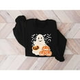 thumbnail image 1 of Halloween Ghost Graphic Sweatshirt Top Spooky Party Design Fall Long Sleeve Round Neck Black S-3XL, 1 of 6