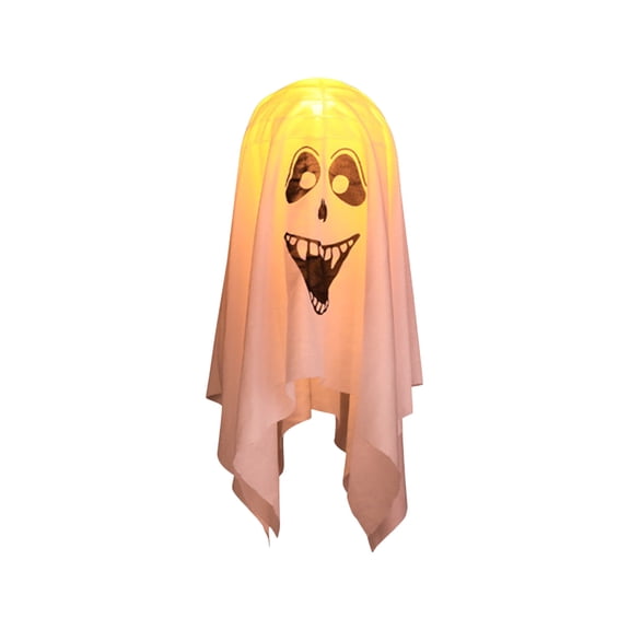 Halloween Ghost Hanging Decorations Lamp, Glow LED Ghost Pumpkin Lights Halloween Ghost Light Light Up Flying Ghost for Indoor Outdoor Yard Party Decor