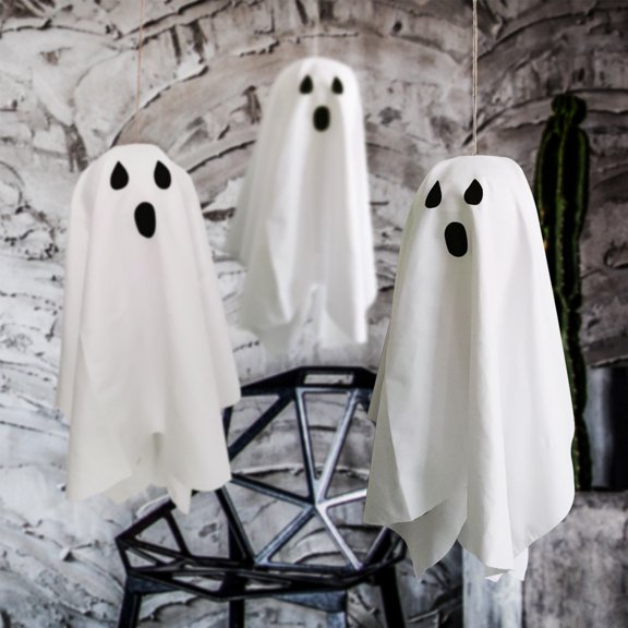 Halloween Ghost Hanging Ornament, Spooky Pendant for Ceiling Doorway and Party Room Festive Decor, Creative Accent for Home, Window, and Halloween Atmosphere