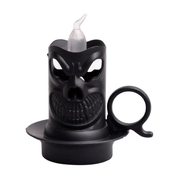 Halloween Ghost Head Candle Lamp, Skull Oil Lantern Tabletop Ornament, Mini Party Gift Light for Desktop Scene Decoration Spooky Atmosphere Display