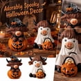 thumbnail image 1 of Halloween Ghost Highland Cow Figurine, Cute Trick Or Fall Cow Statue with Pumpkin Bucket, Tabletop Decor for Indoor Home Party Shelf Display, 7 Inch Seasonal, 1 of 8
