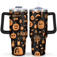 thumbnail image 1 of Halloween Ghost Insulated Tumblers Happy Halloween Pumpkin Insulated Coffee Mug with Straw,Thermal with Lids for Hot and Cold Drinks for Work Travel 40 oz Boo Tumbler, 1 of 7