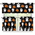 thumbnail image 1 of Halloween Ghost Kitchen Curtains and Valances 3 Piece Set,Valance Curtains for Kitchen Windows Halloween Kitchen Curtains Tiers and Valances for Cafe Living Room Window Decor, 1 of 6