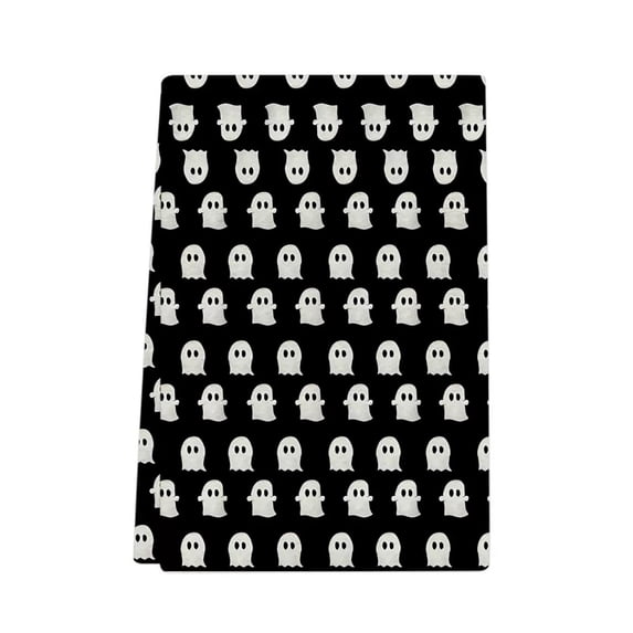 Halloween Ghost Kitchen Towel, Cute White Ghost Printed Absorbent Dish Towel, 24 x 16 in Soft Hand Tea Towel for Kitchen Bathroom Fall Home Decor