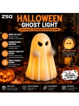 Halloween Ghost LED Decoration, Lighted Resin Ghost Figurine for Tabletop Shelf Home Decor, Spooky Seasonal Decorative Statue for Indoor Display