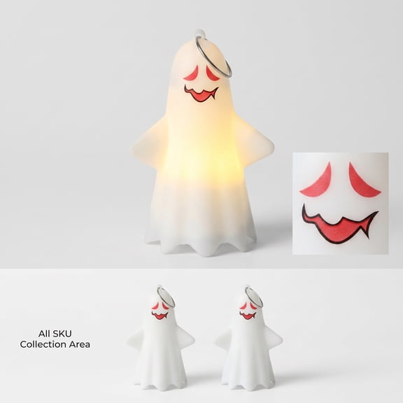 Halloween Ghost LED Night Light, Battery Powered Portable Spooky Expression, 1 Pack Portable Hanging Or Tabletop Decor, Halloween Prank Party Haunted House Atmosphere Decoration Horror Themed Event P