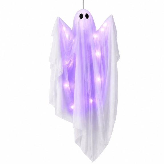 Halloween Ghost LED String Lights - Glowing Ghost Decoration With Warm White Lights 47 Inches 1 Pack