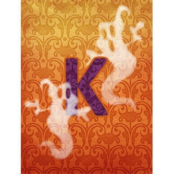 Halloween Ghost Letter K Monogram Initial Flag Garden Size