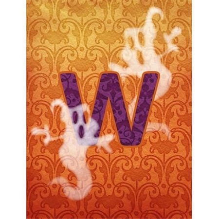 Halloween Ghost Letter W Monogram Initial Flag Garden Size