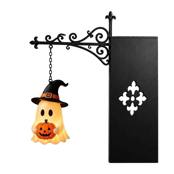 Halloween Ghost Library Lantern-Decorative Bookshelf Lighting, Mini Bookshelf Lamp Slides Between Books, Warm Amber LED Nook Light & Bookshelf Lantern for Book Nook, Shelf Decor Gift for Book Lovers