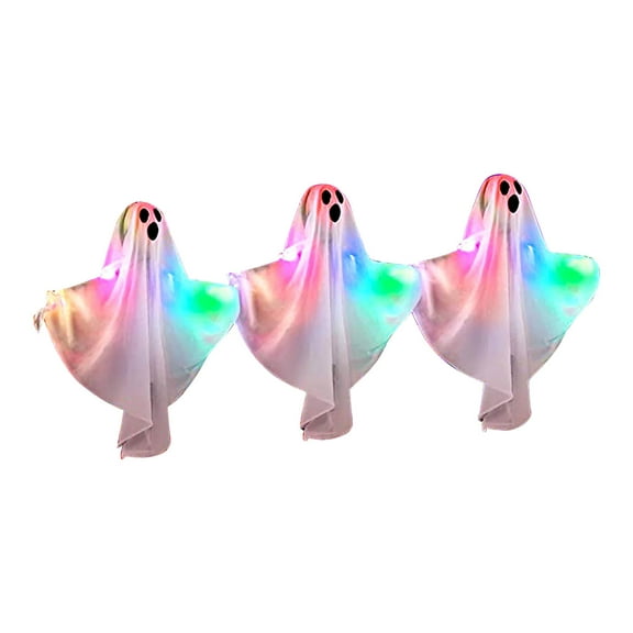Halloween Ghost Light Stakes, Flying Ghost Halloween Decorations, LED Lighted Ghost Yard Stakes Outdoor Scary Hanging Ornament for Lawn, Yard, Patio, Haunted House