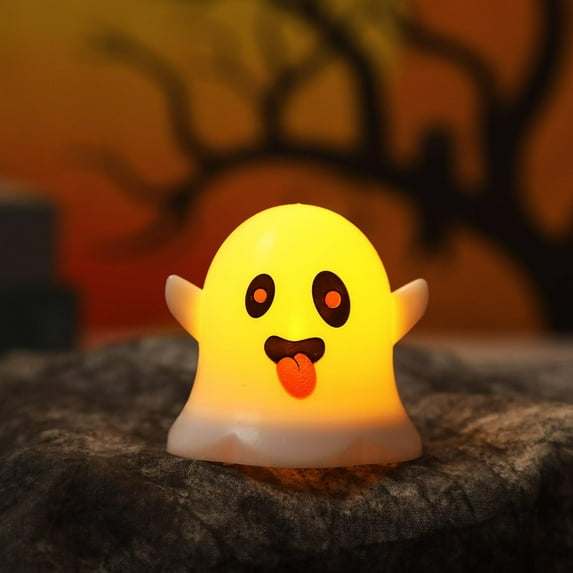 "Halloween Ghost Lights - Flameless Candle Lights with Terrifying Expressions for Spooky Decor, Safe for Kids, Energy-Efficient LED Night Lights for Parties and Indoor Celebrations"