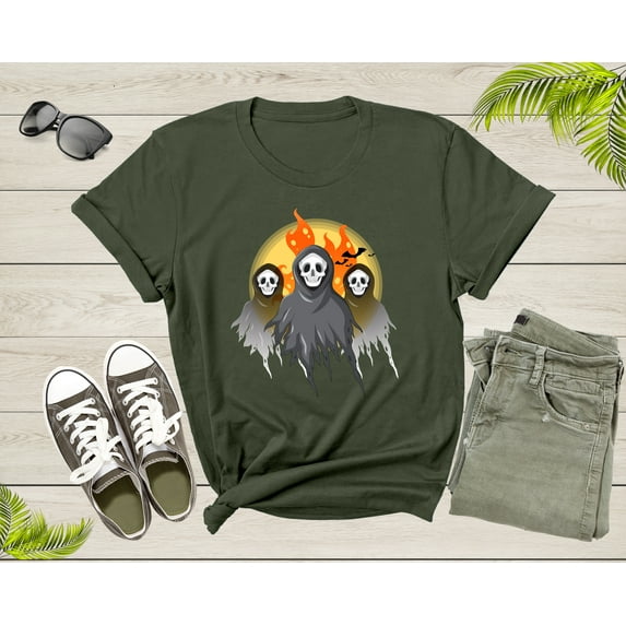 Halloween Ghost Lover Gift Men Women Kids Boys Girls Present T-Shirt Cool Spooky Halloween Lover Gift for Teens Graphic Design Tshirt