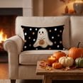 thumbnail image 1 of Halloween Ghost Lumbar Pillow Cover, Polka Dot Rectangular Cushion Case, Digital Print Soft Fabric Hidden Zipper, for Sofa Home Holiday Decor by MPOISVA, 1 of 7