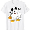 thumbnail image 1 of Halloween Ghost Mickey Mouse DTG Print Unisex T-Shirt,White Color,Size 4T, 1 of 5