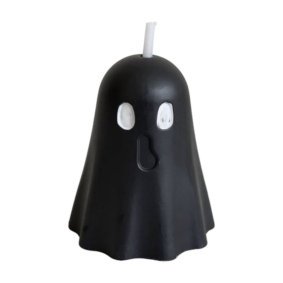 Halloween Ghost Mini Candle Black Cute Spooky Wax Candle 1.97x2.36 Inch Aesthetic Party Favor Shelf Tiered Tray Table Decor