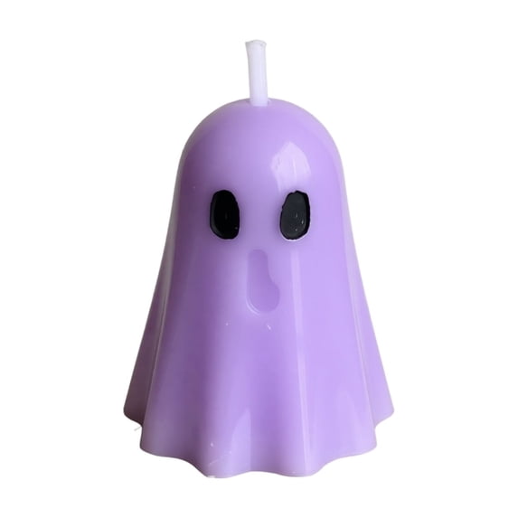 Halloween Ghost Mini Candle Purple Cute Spooky Wax Candle 1.97x2.36 Inch Aesthetic Party Favor Shelf Tiered Tray Table Decor