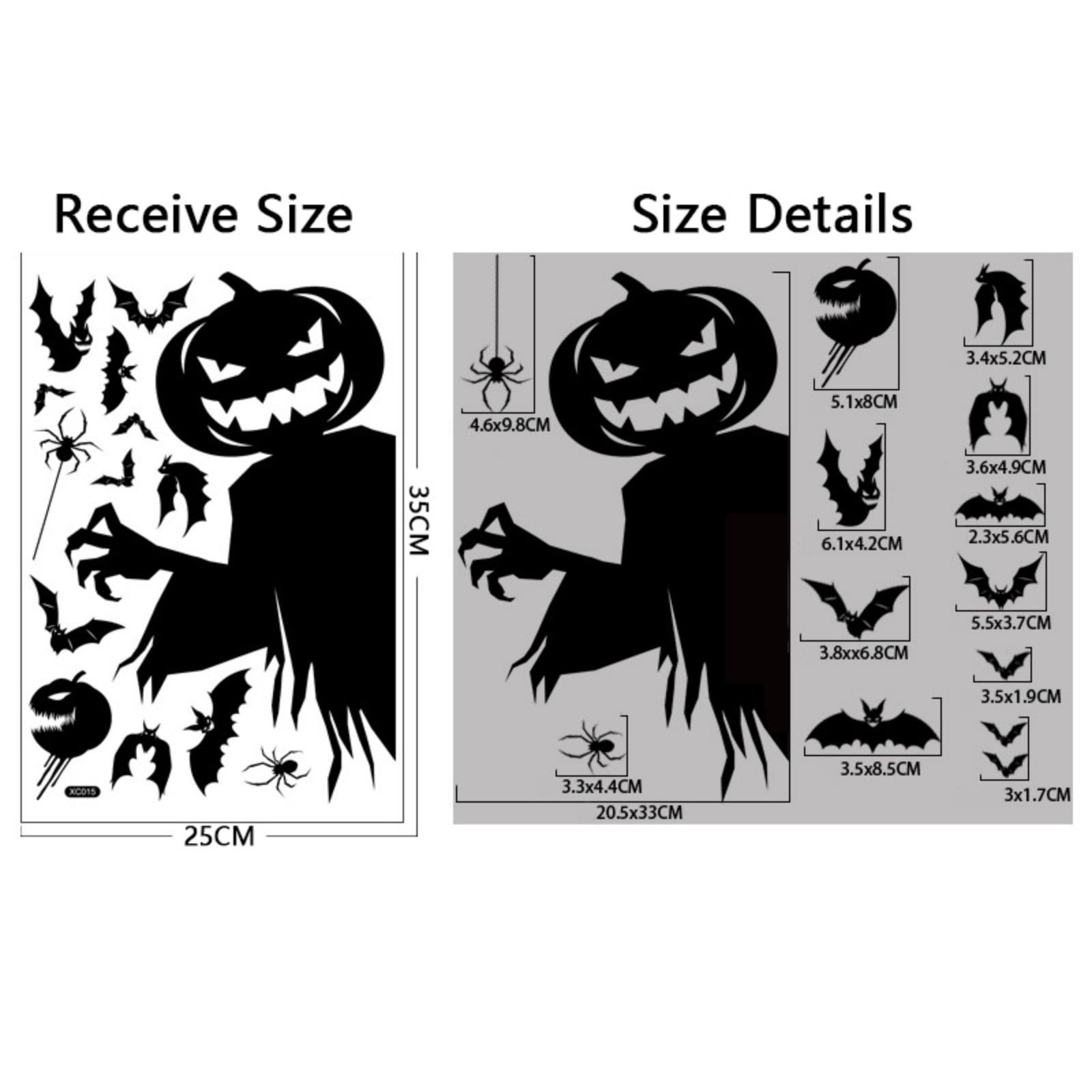 Halloween Ghost Monster Ghost Shadow Window Stickers Witch Death Bat