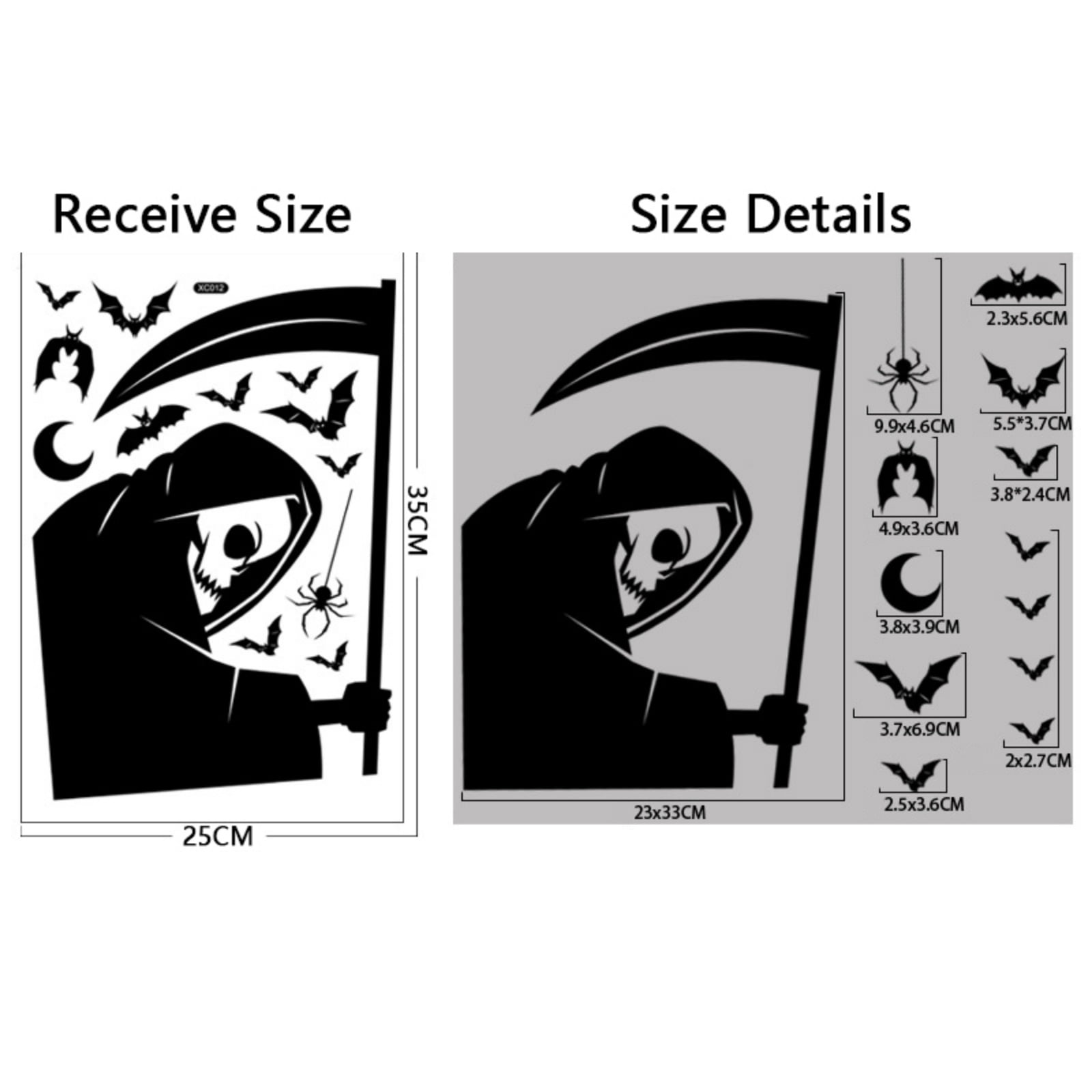 Halloween Ghost Monster Ghost Shadow Window Stickers Witch Death Bat