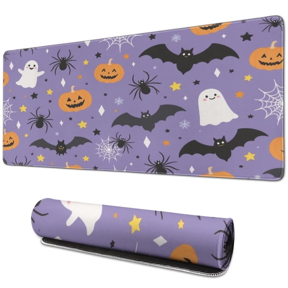 Halloween Ghost Mouse Pad,Happy Halloween Pumpkin Ghost Large Mousepad Gaming Waterproof Mouse Pad for Gaming Gift (31.5x11.8in)