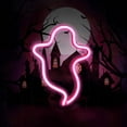 thumbnail image 1 of Halloween Ghost Neon Signs LED Neon Night Light Table Decor for Kids Room Halloween Party Decorations(Pink Ghost), 1 of 7