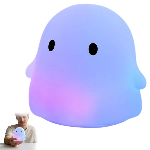 Halloween Ghost Night Light, Light Up Ghost Lamp, Halloween Decorations Indoor Room Decor, Cute Halloween Lamp for Home Decor, Colorful Light