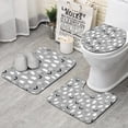 thumbnail image 1 of Halloween Ghost Pattern Bathroom Rugs Sets 3 Piece,Toilet Cover Set,Absorbent Non Slip Bathroom Mats Sets with U-Shaped Contour Rug Toilet Rug Set, 1 of 5