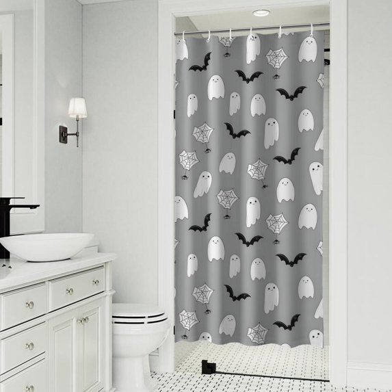 Halloween Ghost Pattern Shower Curtain 36"x72" ,Bathroom Decorative Shower Curtains Set with 12 Hooks,Modern Waterproof Washable Shower Curtain