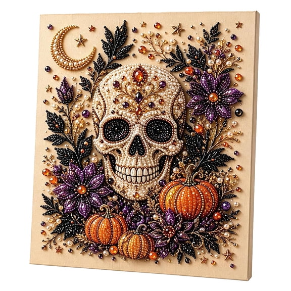 Halloween Ghost Pearl Art DIY Kit, 3D Crystal Pearl Painting Craft with Spooky Cute Design, for Fall Home Decor and DIY Craft Lovers (Style D)